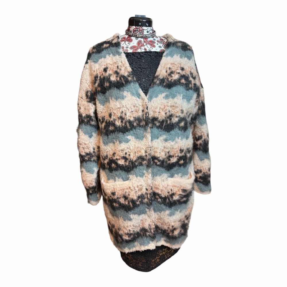 Object Collectors Item Mohair Wool Lined Long Cardigan Coatigan L